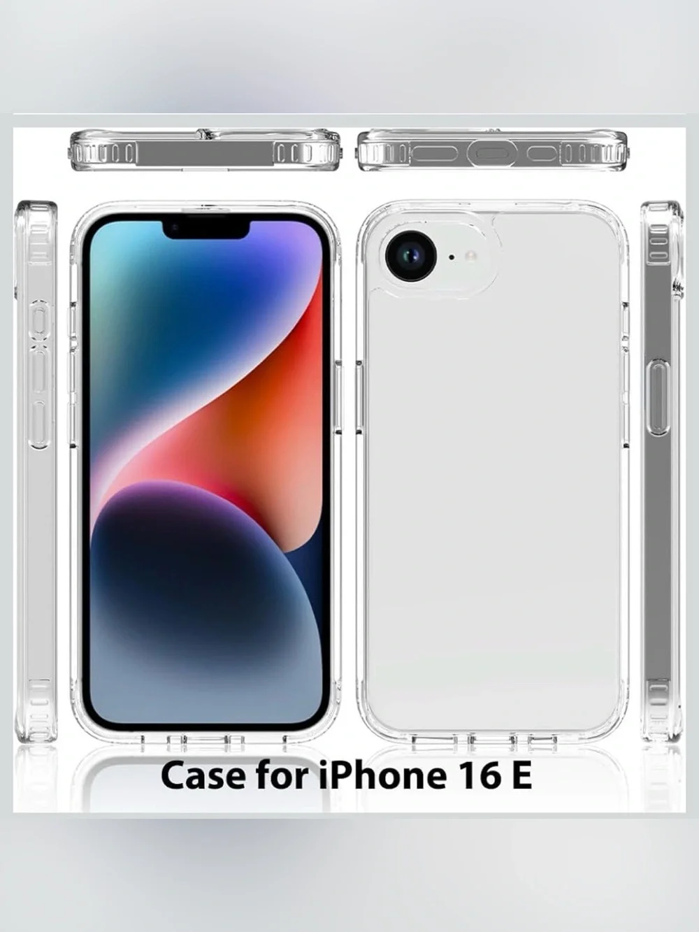 Clear Slim Hybrid Case with Tempered Glass Screen Protector - Transparent IP 16e